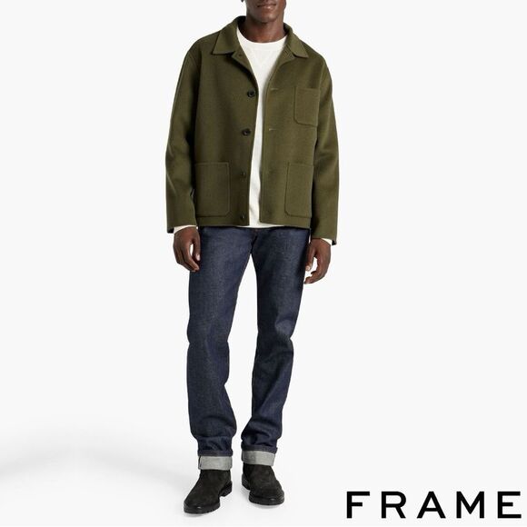 FRAME **NWT** Double Face Wool Jacket in Olive Green - Picture 2 of 11